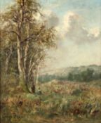 George Boyle (1842-1930) Pastoral landscape with silver birch trees, signed, oil on canvas, 58.5 x