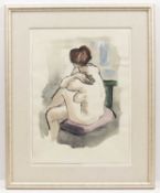 Sydney Horne-Shepherd (1909 – 1993) ‘Seated Nude’, signed, mixed media, 37.5 x 27.5 cm