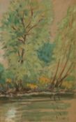 Frederick Bagust (1902-1986) 'Piedmont-Italy', watercolour, 36 x 22.5cm; and a pencil sketch by