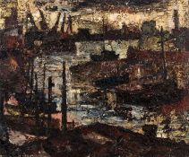 Ernst Eisenmayer (1920-2018) London Docks, 1963 signed and dated (lower right) oil on canvas 64 x