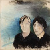 Attributed to Michael Wishart (1928-1996) Two Faces oil on canvas 76 x 76cm, unframed. A good