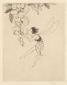 Margaret M. Rudge (1885-1972) 'Aerial', pencil signed to the margin, etching, 18 x 14cm, and five