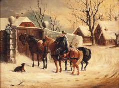 Follower of William Shayer The Return Home, oil on canvas, 30 x 41cm