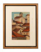 Gina Arambasic (b.1932) Townscape signed and dated oil on canvas 30 x 20cm.