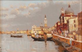 * Frescatti (?) (20th century) La Giudecca S. Giorgio, Venice, indistinctly signed, inscribed verso,
