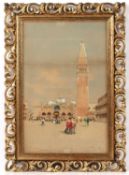 Venetian School (19th century) St Mark's Square, Venice, indistinctly signed watercolour 36 x 23cm