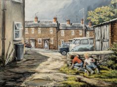 Alexander Richards (20th century) The village scoundrels, signed, oil on canvas, 45.5 x 61cm; and