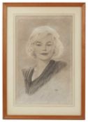 Henry Crooks 'The Beautiful Tragedy', signed with initials, pencil drawing, 36 x 23cm, together