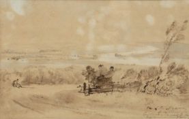 Attributed to William Westall (1781-1850) 'View of the Medina from Whippingham, Carisbrooke and