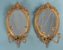 A pair of 19th century girandole mirrors