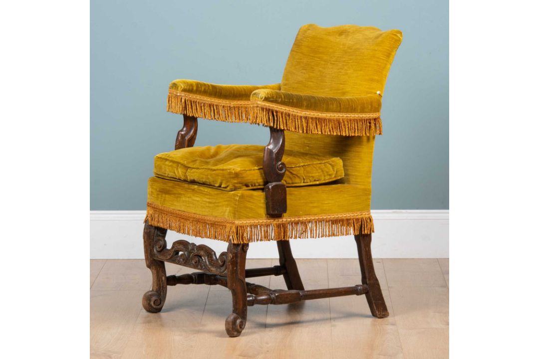 A small Carolean-style armchair - Image 1 of 2
