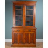 A late Victorian walnut bookcase