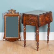 A 19th century mirror and a William IV work table