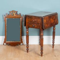 A 19th century mirror and a William IV work table