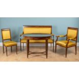 A French Empire mahogany suite of salon furniture