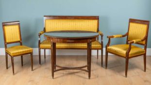 A French Empire mahogany suite of salon furniture