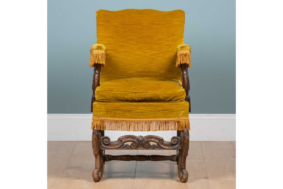 A small Carolean-style armchair - Image 2 of 2