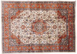 A hand-woven Persian Kashmar carpet