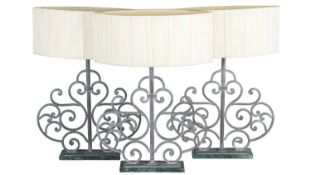 A set of three B&B Italia table lamps