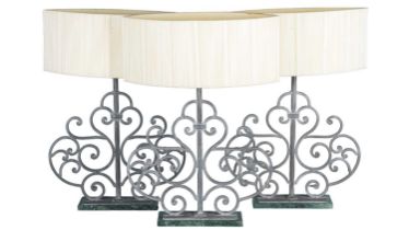 A set of three B&B Italia table lamps