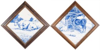 Two 19th century blue and white transfer-printed plaques