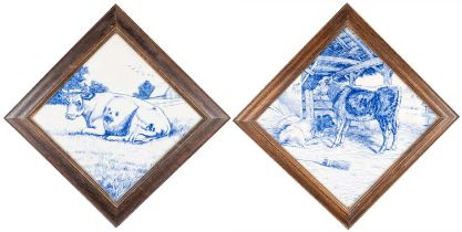 Two 19th century blue and white transfer-printed plaques
