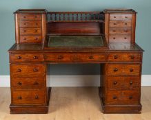 A Victorian mahogany pedestal Dickens desk
