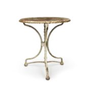 A Victorian wrought iron garden table