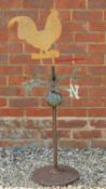 A steel and copper weather vane
