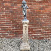 A Victorian lead sculpture of a girl