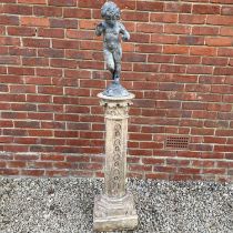 A Victorian lead sculpture of a girl