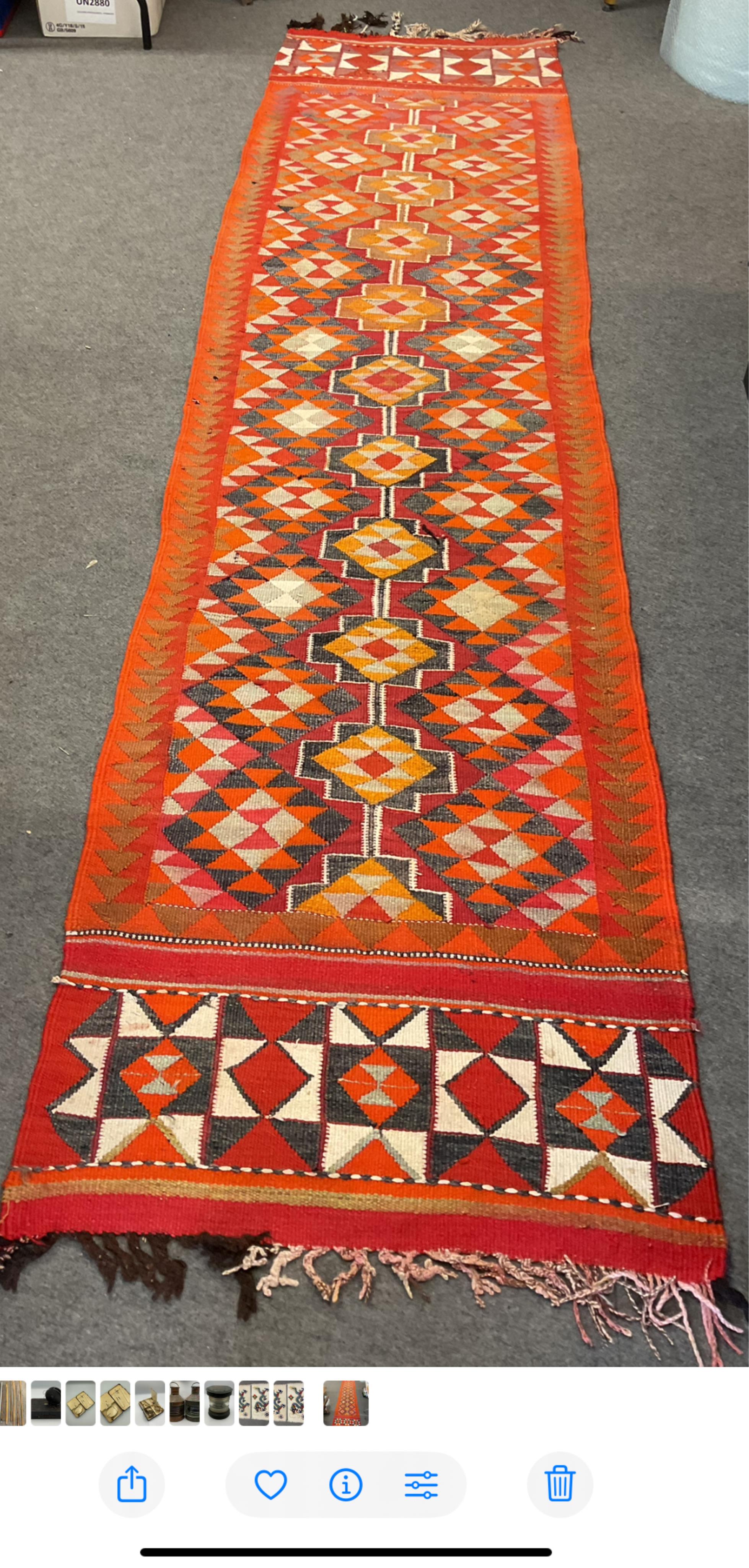 Bedouian Rug An Al Sadu Bedouin weaving / rug / runner, in typical bright geometric ...
