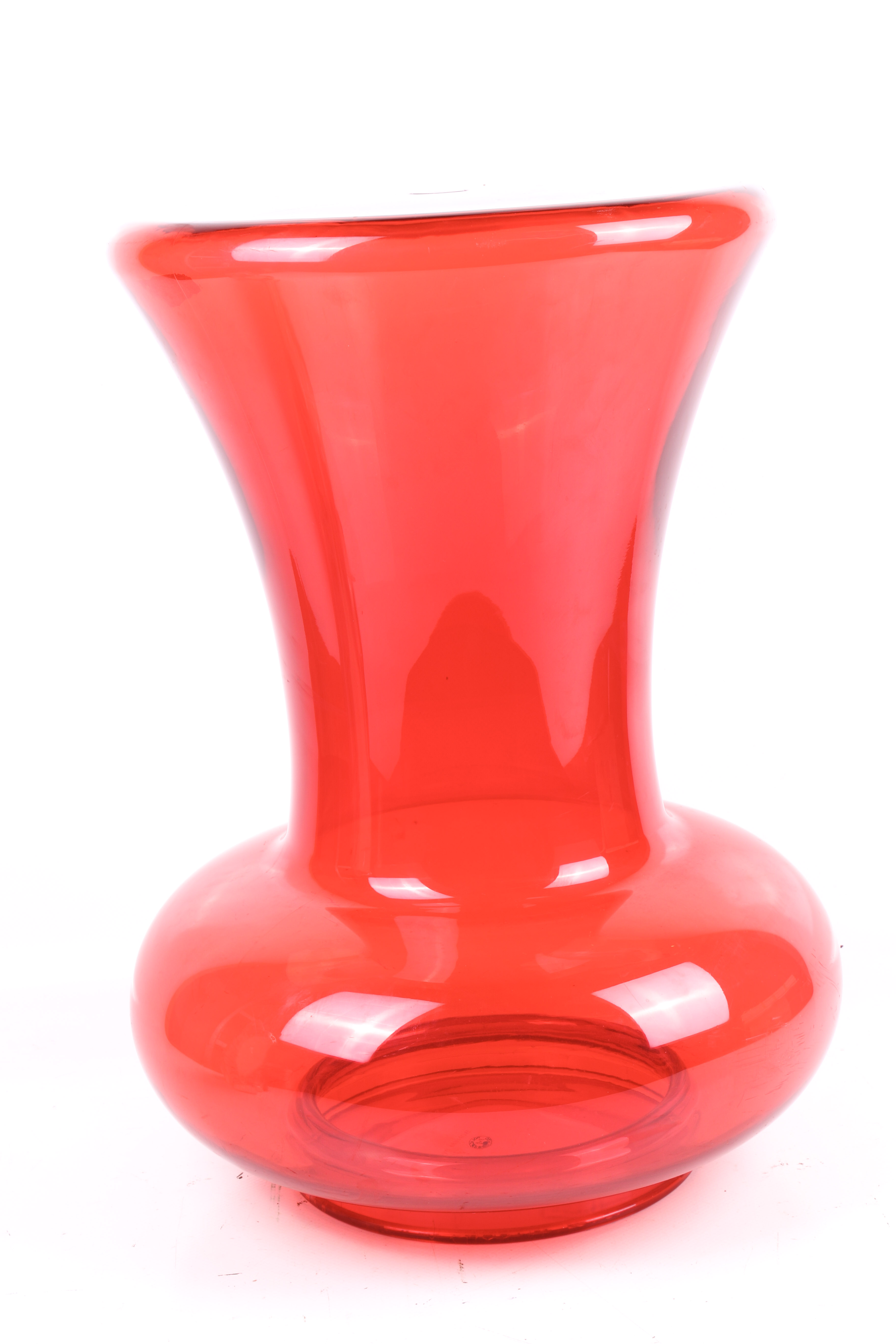 A Bohem by Kartell with S+arck red plastic stool. Designed by Philippe Starck.