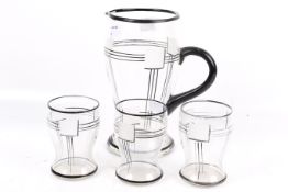 An Art Deco glass lemonade set.