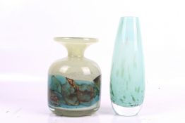 Two mid-century glass vases.