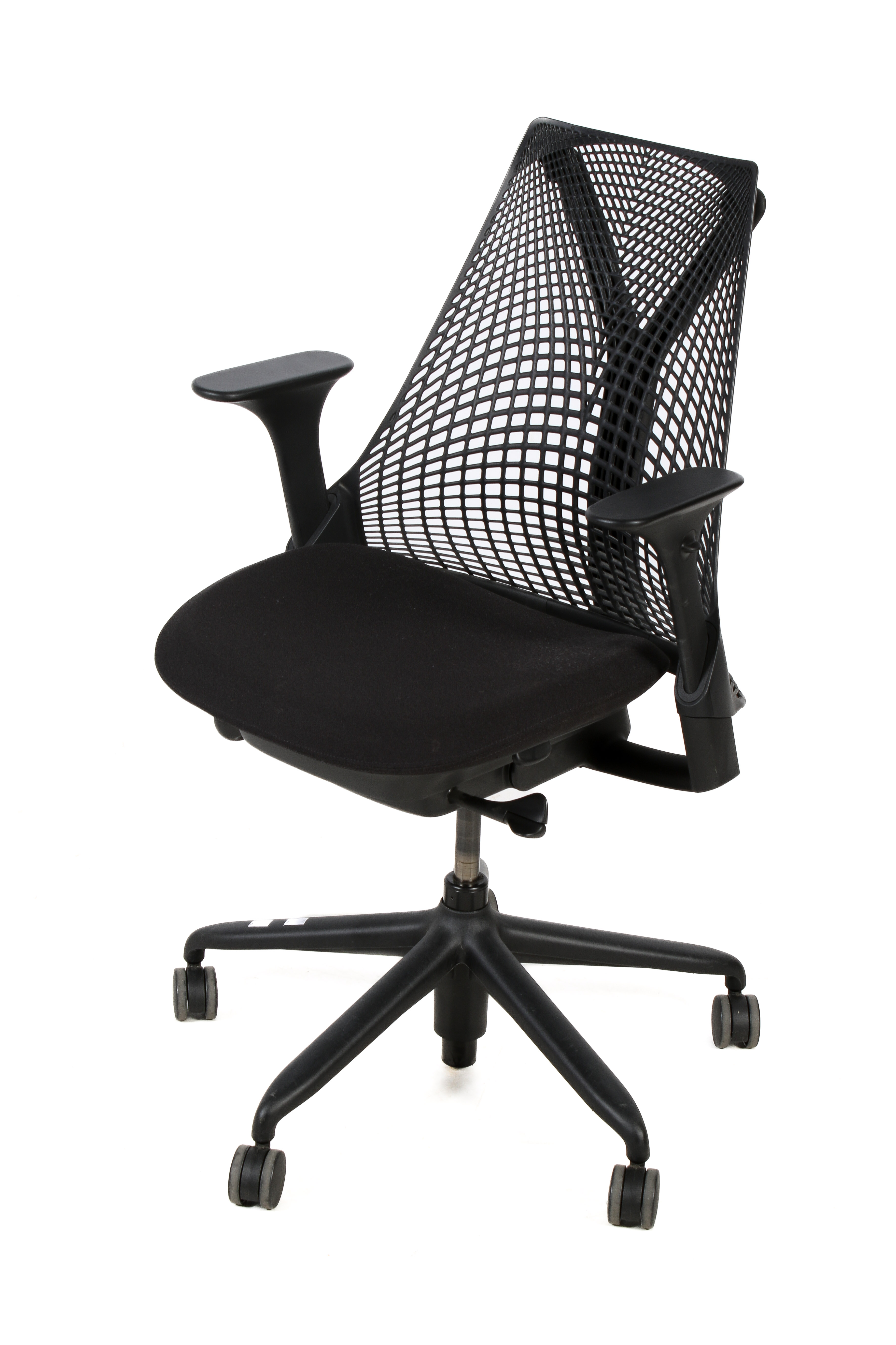 A Herman Miller Sayl black office chair.