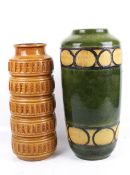 Two West German pottery vases.