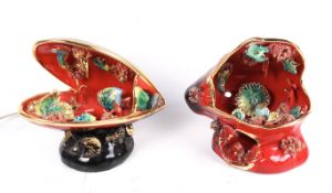 A pair of mid-century French Vallauris table lamps.