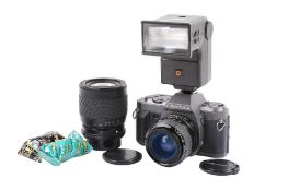 A Pentax P30T 35mm SLR camera outfit. Grey. Serial Number 5319807.