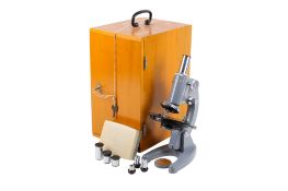 A Chinese Model L-101 monocular microscope.