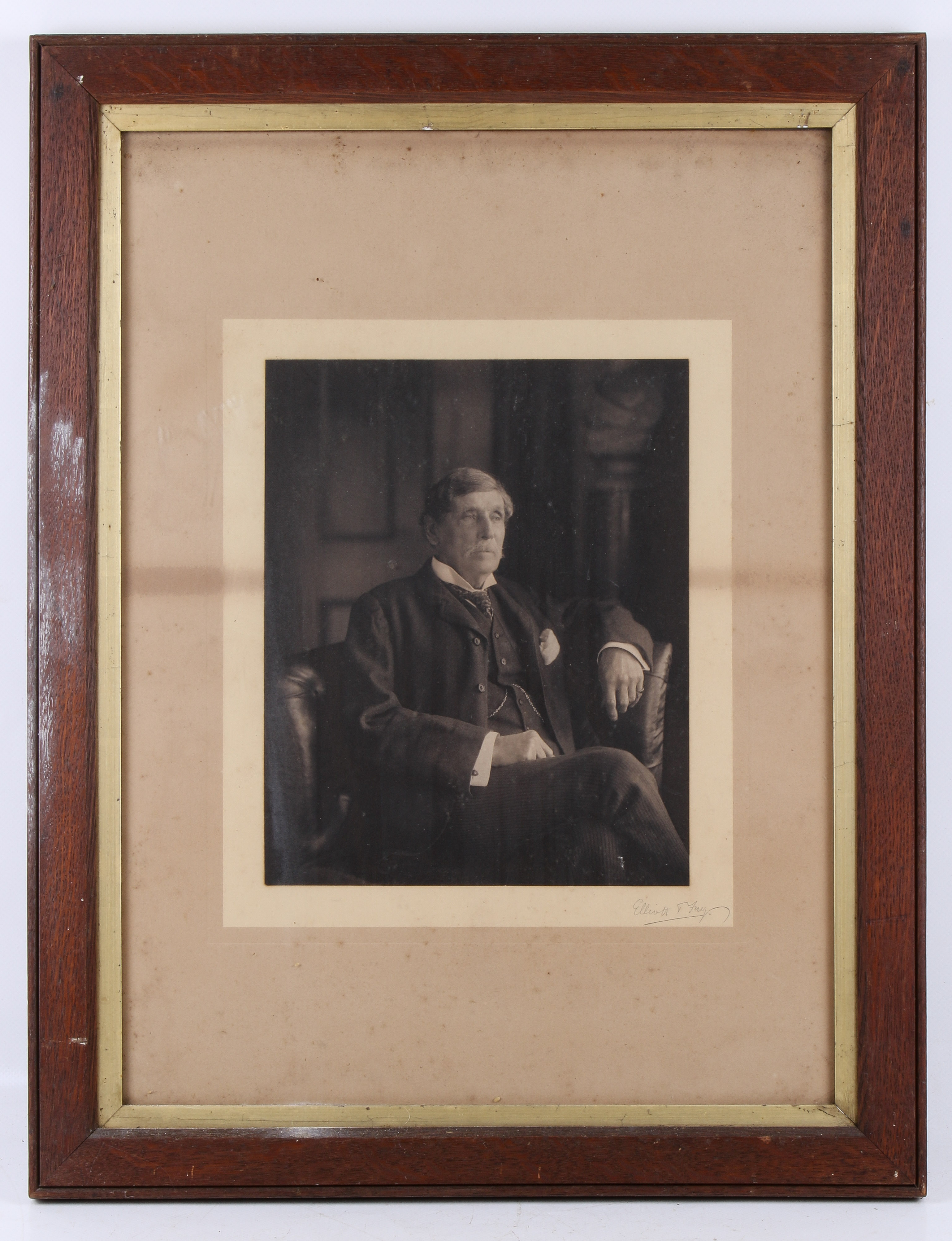 A circa 1900 black and white albumen portrait photograph of a gentleman by Elliott T Fay. - Image 2 of 3
