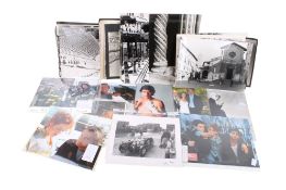 A collection of vintage and modern black and white and colour photographs.