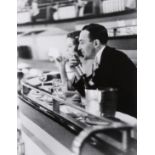 A black and white silver gelatin resin photograph of 'Dining Out'.