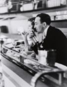 A black and white silver gelatin resin photograph of 'Dining Out'.