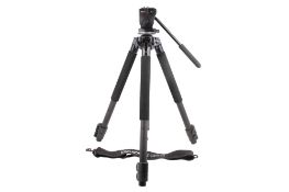A Swarovski Optik ST 101 Carbon Tripod. With a Manfrotto 700RC2 head, and Swarovski Optik strap.