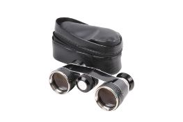 A pair of Carl Zeiss Diadem opera glasses. In black leather and chrome finish, numbered 829503.