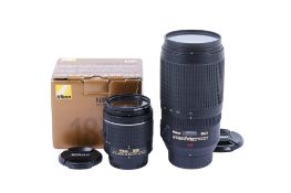 Two Nikon AF lenses. To include a Nikon AF-P Nikkor 18-55mm f3.5-5.