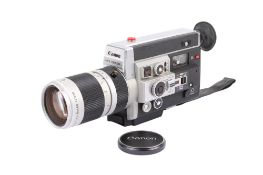A Canon Auto Zoom 1014 Electronic Super 8 cine camera. Serial number 143593.