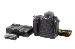 A Nikon D3S Digital SLR camera body. Serial number 2057135.