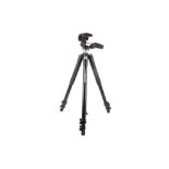 A Manfrotto 055XB camera tripod. Black. With a Manfrotto 804RC2 head.